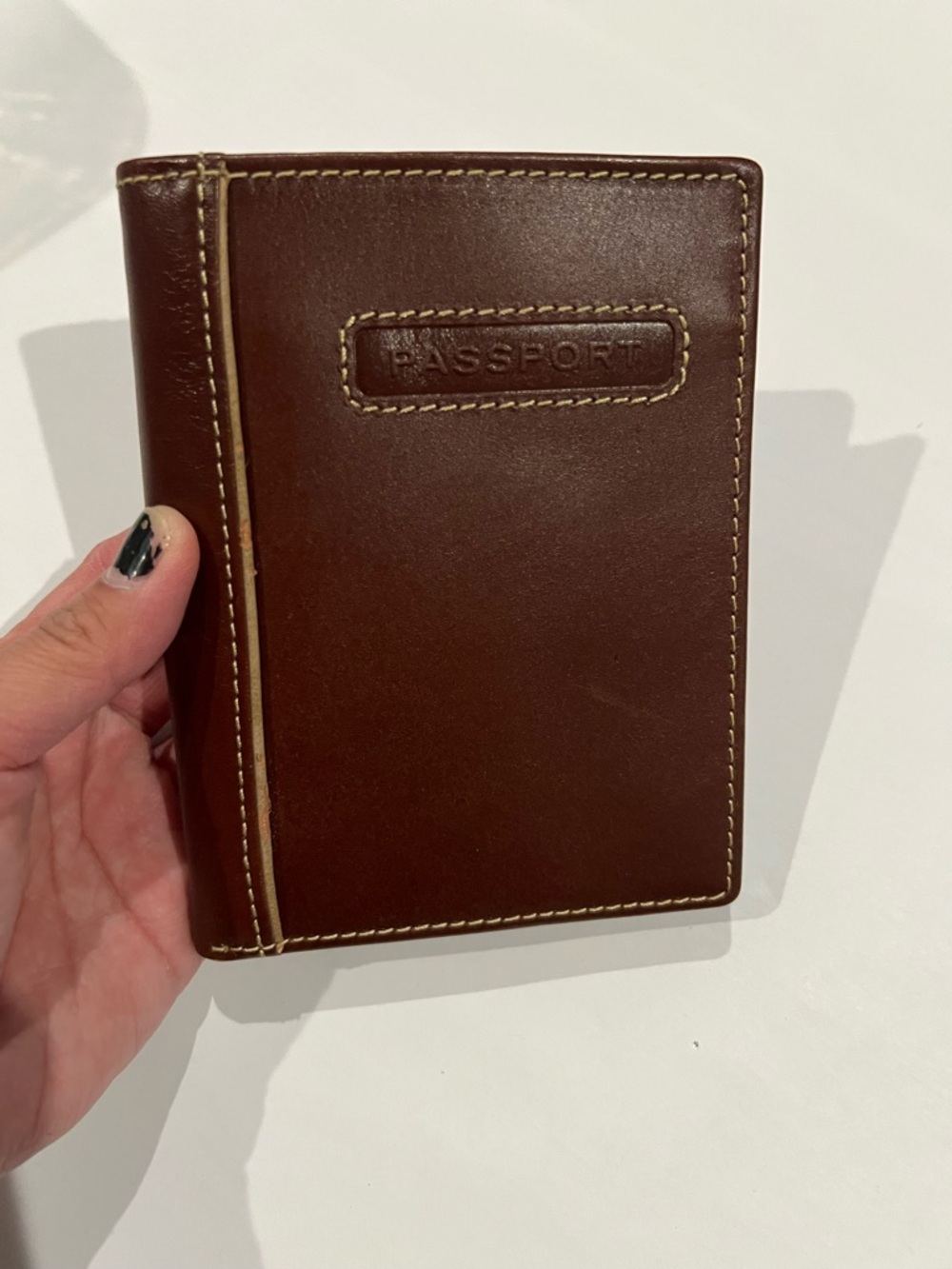 Brown Leather Passport Holder - Classic Travel Wallet